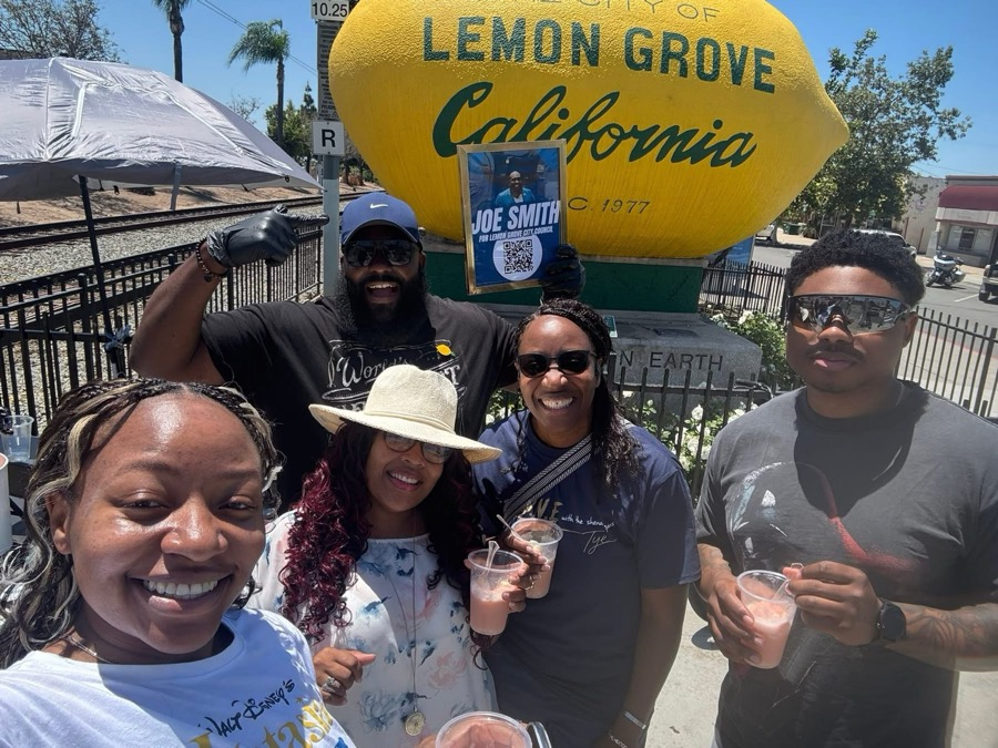 Joe Smith with friends at the Big Lemon